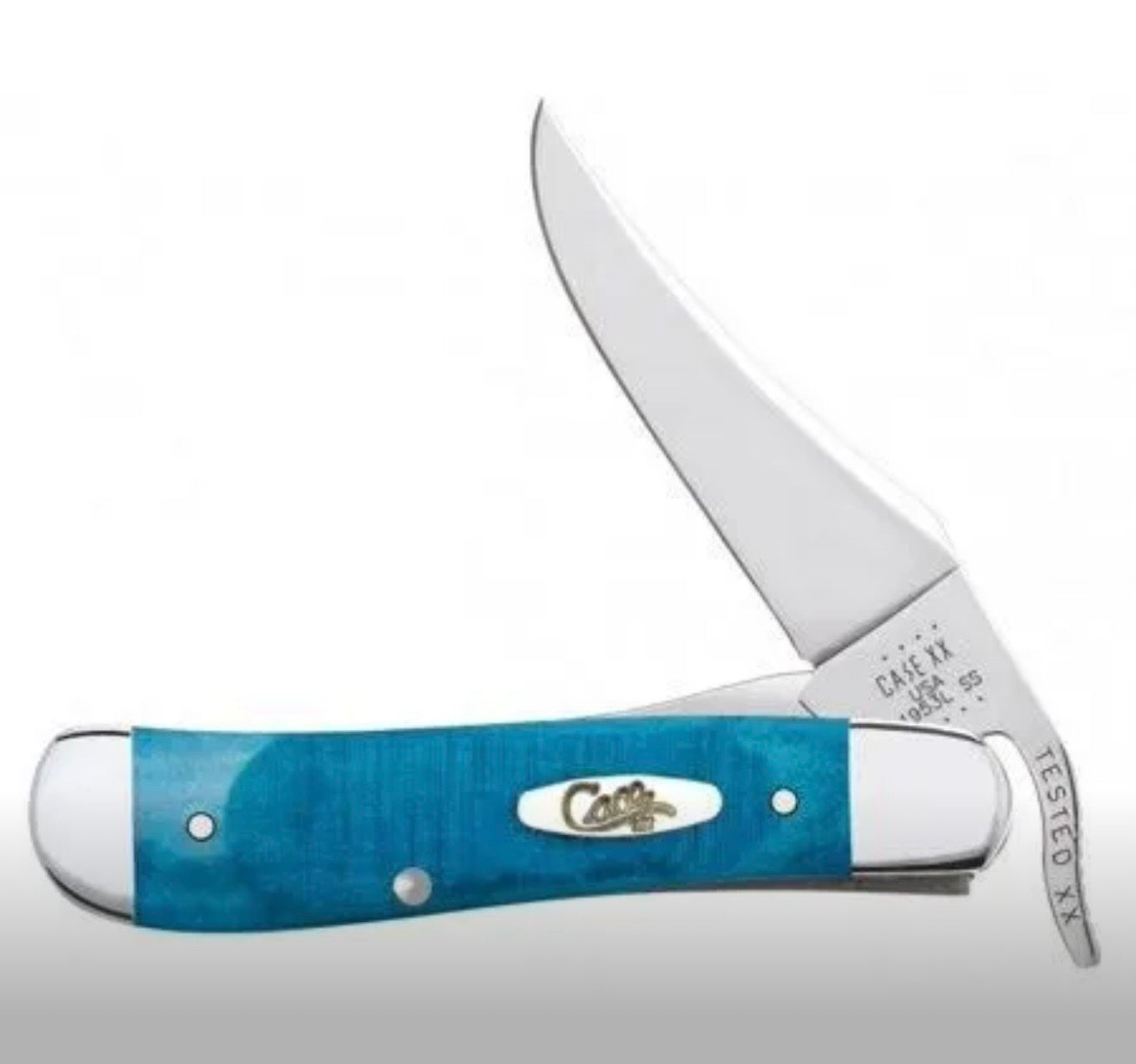 Case RussLock, Caribbean Blue Bone Sawcut Jig Handle, 25589