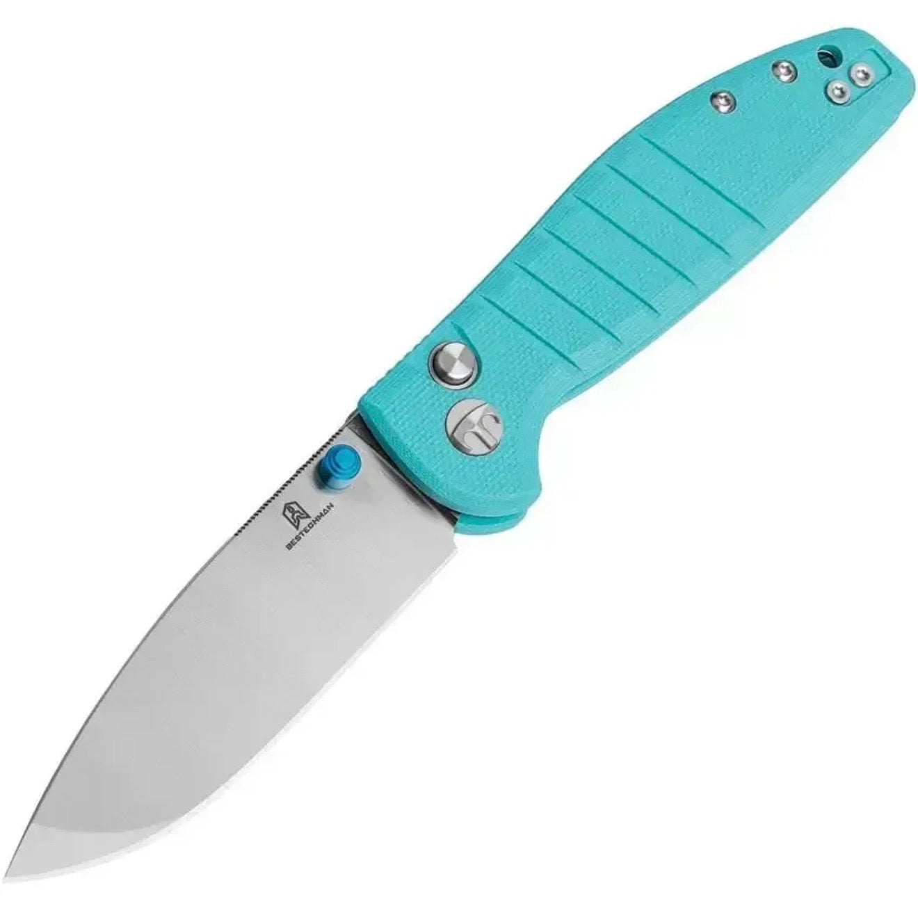 Bestech MK10B Bestechman Goodboy Jr. Two-Tone D2 Carbon Steel Knife Teal G10 Handles