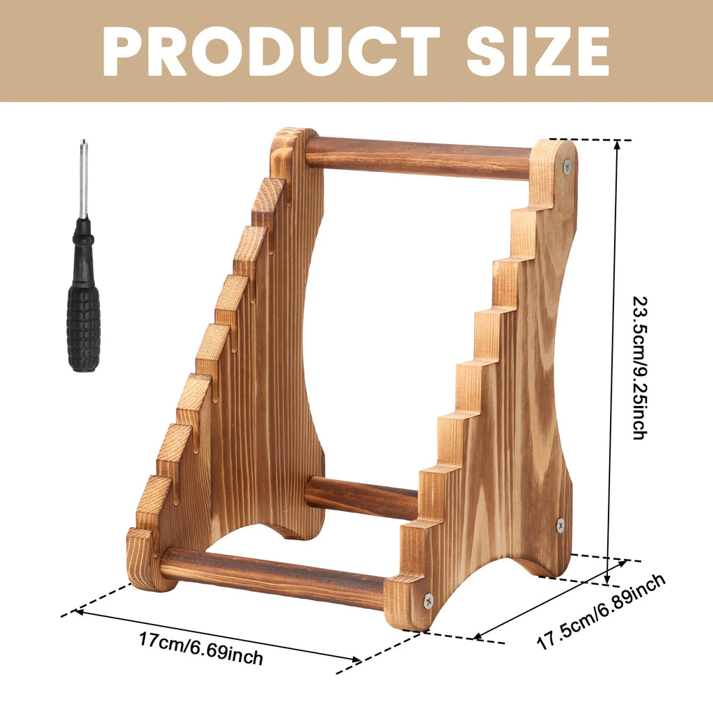 Knife Block Wood Fixed Blade 7 Layers Collection Display Stand Holder Kitchen Knife Wooden Display Case for Fixed Knife Series