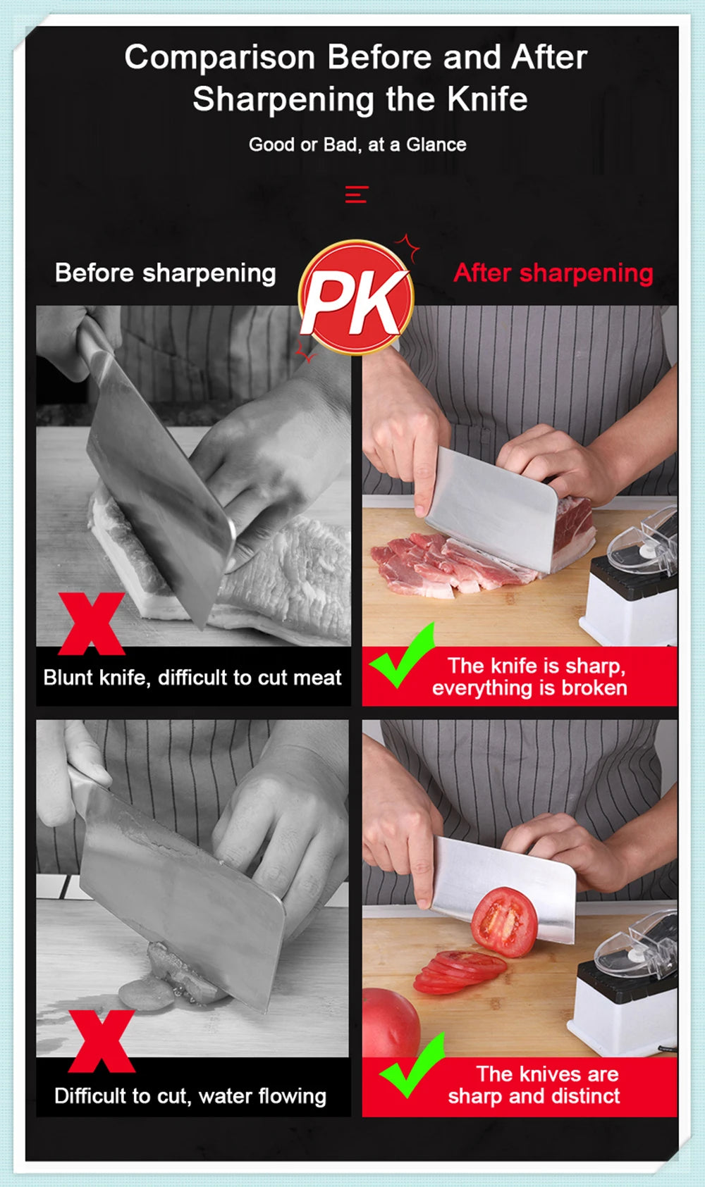 Electric Knife Sharpener Machine Kitchen Knives Scissor Sharpening Machine Grinder Efficient Safe Kitchen Utensils Accessories