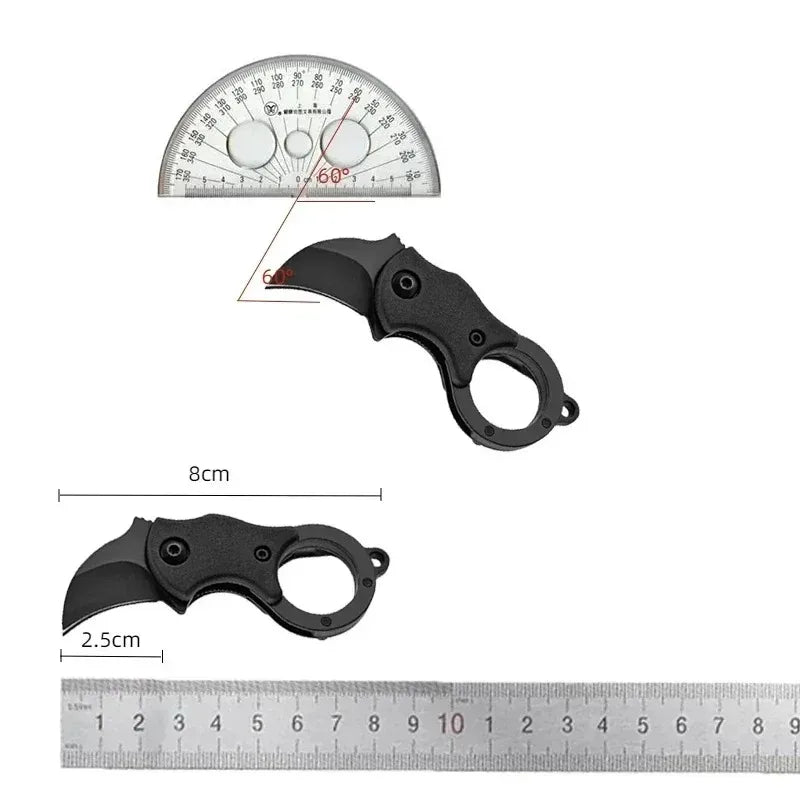 Mini Keychain Pocket Knife Stainless Steel Camping Small Mini Portable Knife Peeler Fixed Blade Multi EDC Tool with Chain.