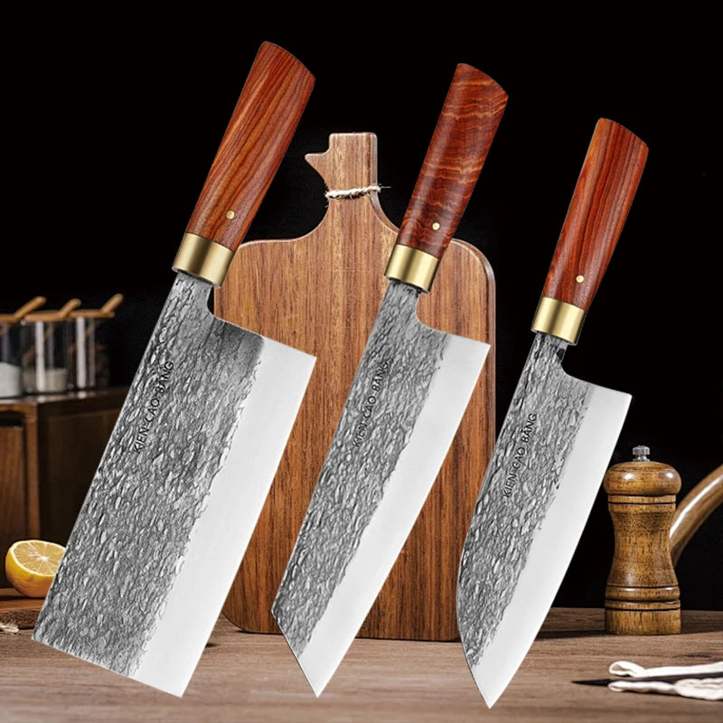 Kitchen Knife Set Chef Knives Japanese 5CR15 High Carbon Stainless Steel Kitchen Meat Cleaver Forged Butcher's Boning Knife