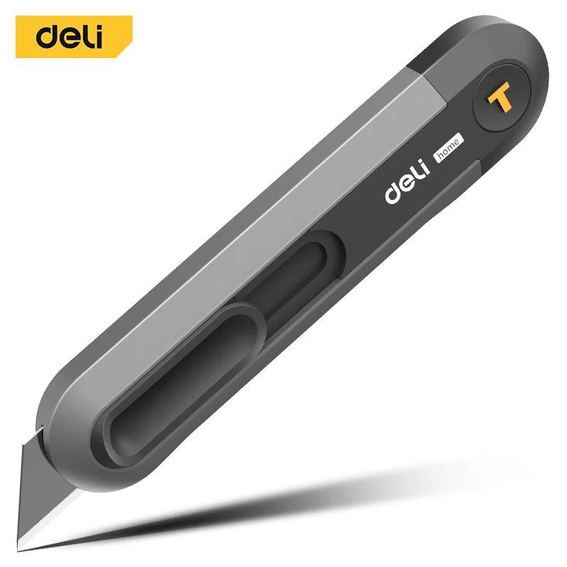 Deli Pocket Knife Portable Utility Knives Set 9mm/18mm Blades Retractable Box Paper Carton Cutter Art Office Home Supplies