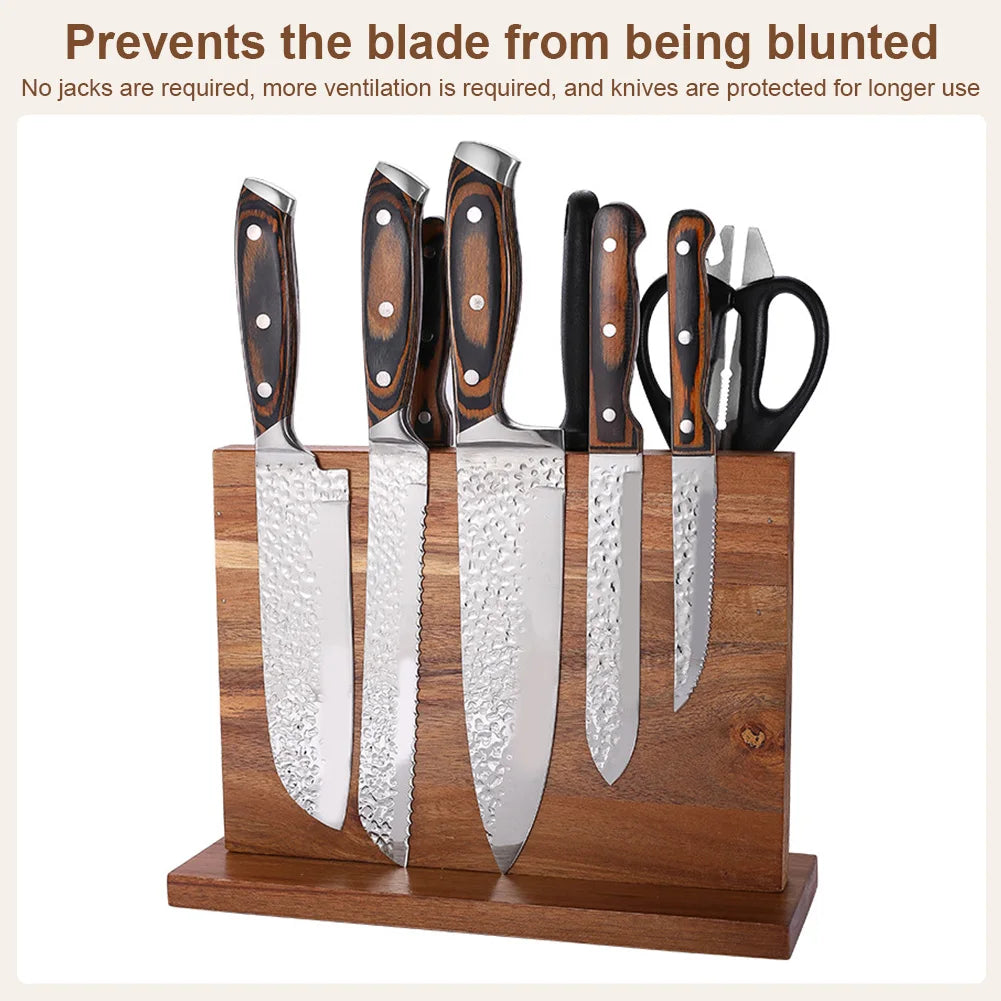 Magnetic Double-Sided Knife Block Knife Display Rack Strong Magnetism Knife Holder for Kitchen Counter Multifunctional Storage
