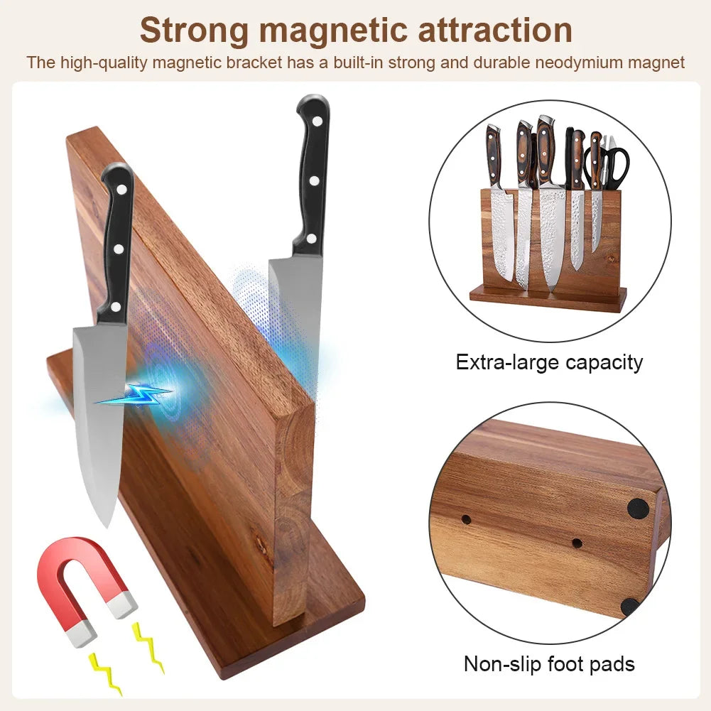 Magnetic Double-Sided Knife Block Knife Display Rack Strong Magnetism Knife Holder for Kitchen Counter Multifunctional Storage