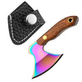 Portable Keychain Ax Knife Pocket Creative Mini Hatchet Knife Stainless Steel EDC Fixed Blade Wood Handle Kitchen Small Knives