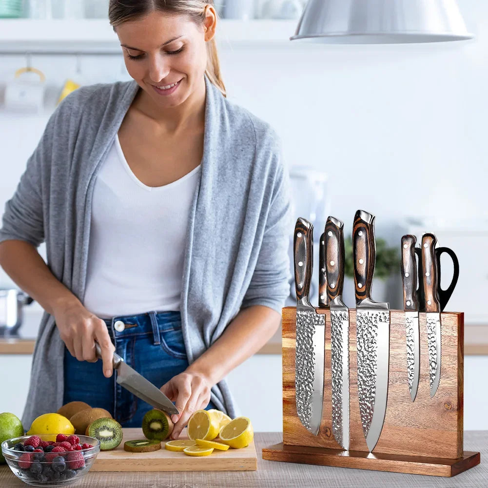 Magnetic Double-Sided Knife Block Knife Display Rack Strong Magnetism Knife Holder for Kitchen Counter Multifunctional Storage