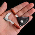 Mini Sickle Pocket Knife Stainless Steel Camping EDC Knife Peeling Machine Fixed Blade Wooden Handle Kitchen