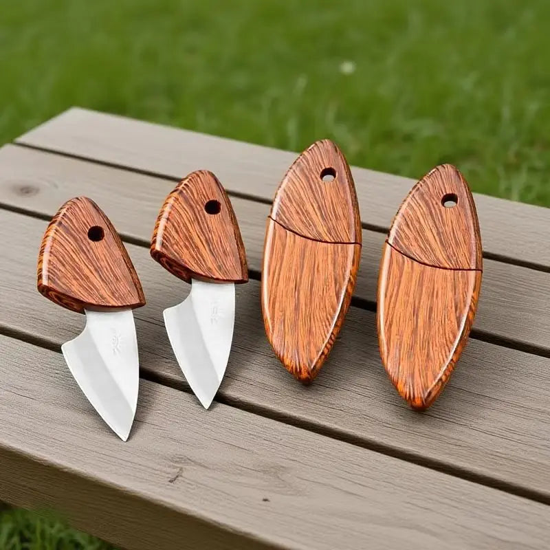 Portable Multipurpose Sharp Fruit Knife Mini Knife EDC Woodgrain Box Pocket Knife Outdoor Knife
