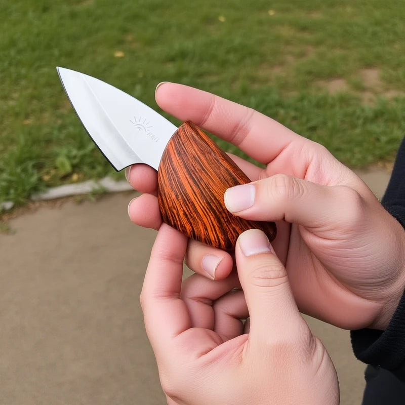 Portable Multipurpose Sharp Fruit Knife Mini Knife EDC Woodgrain Box Pocket Knife Outdoor Knife