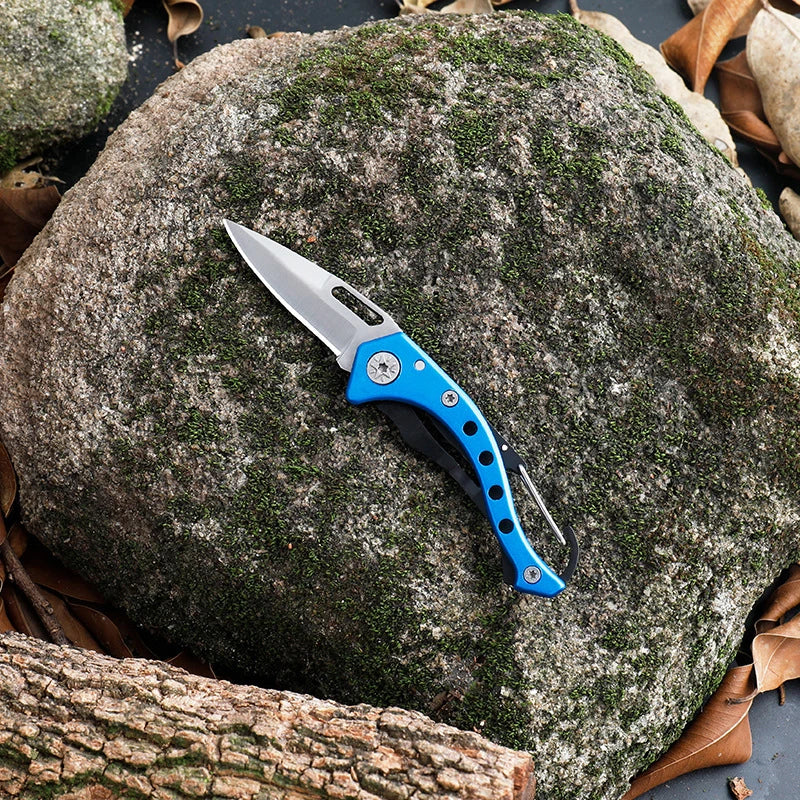 Portable Mini Pocket Knife Keychain Multifunction Folding Knife Stainless Steel Collapsible Blade Small Cutter Pendant