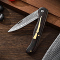 Pocket Folding Knife Damascus VG10 Steel Wooden Handle No Lock Portable Travel Camping Cutting Outdoor Tool Holiday Gift