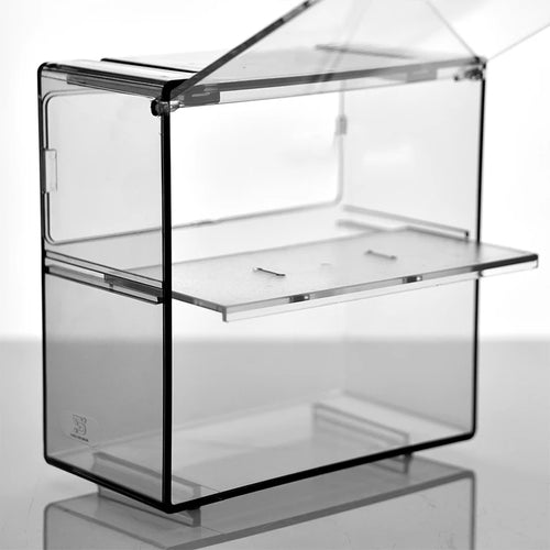 1 Set Double Layer Small Scale Collection Display Box Transparent Dustproof Storage Box Large Capacity Desktop Organizer Box