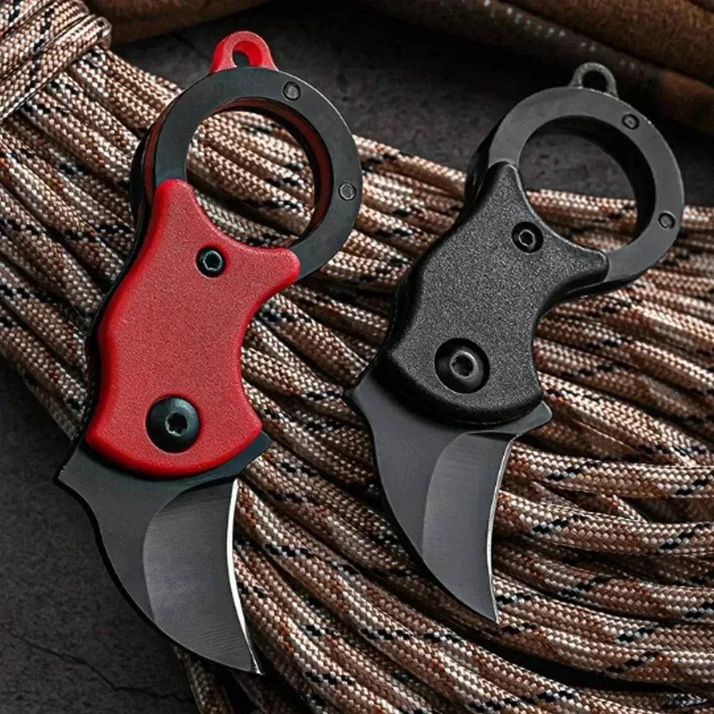 Mini Keychain Pocket Knife Stainless Steel Camping Small Mini Portable Knife Peeler Fixed Blade Multi EDC Tool with Chain.