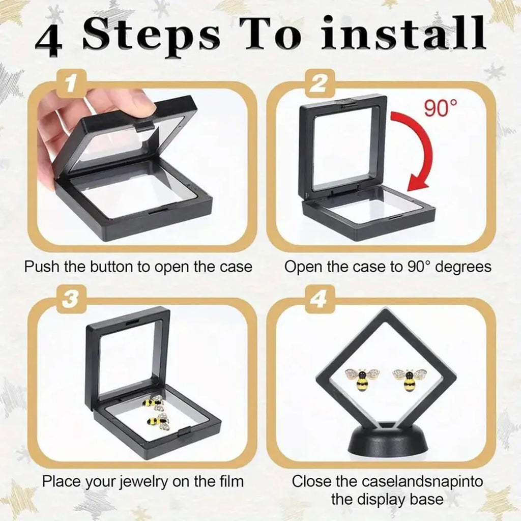 10pcs,Floating display box with base, transparent film display box for knife display and storage