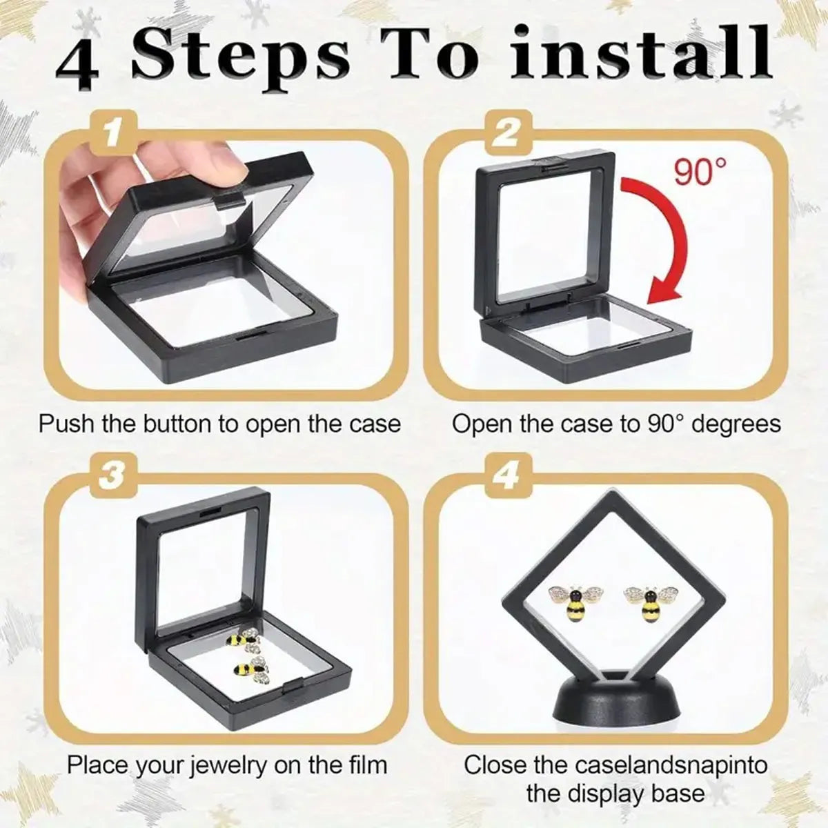 10pcs,Floating display box with base, transparent film display box for knife display and storage