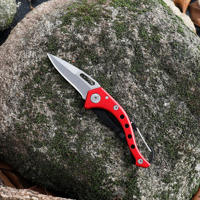 Portable Mini Pocket Knife Keychain Multifunction Folding Knife Stainless Steel Collapsible Blade Small Cutter Pendant