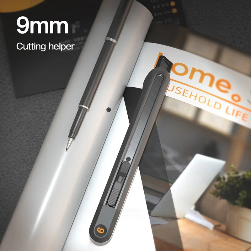Deli Pocket Knife Portable Utility Knives Set 9mm/18mm Blades Retractable Box Paper Carton Cutter Art Office Home Supplies