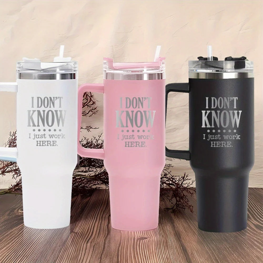 40oz Stainless Steel Tumbler Cup Funny Slogan, Gift For Friend Family Home Office Christmas Halloween Black White Pink