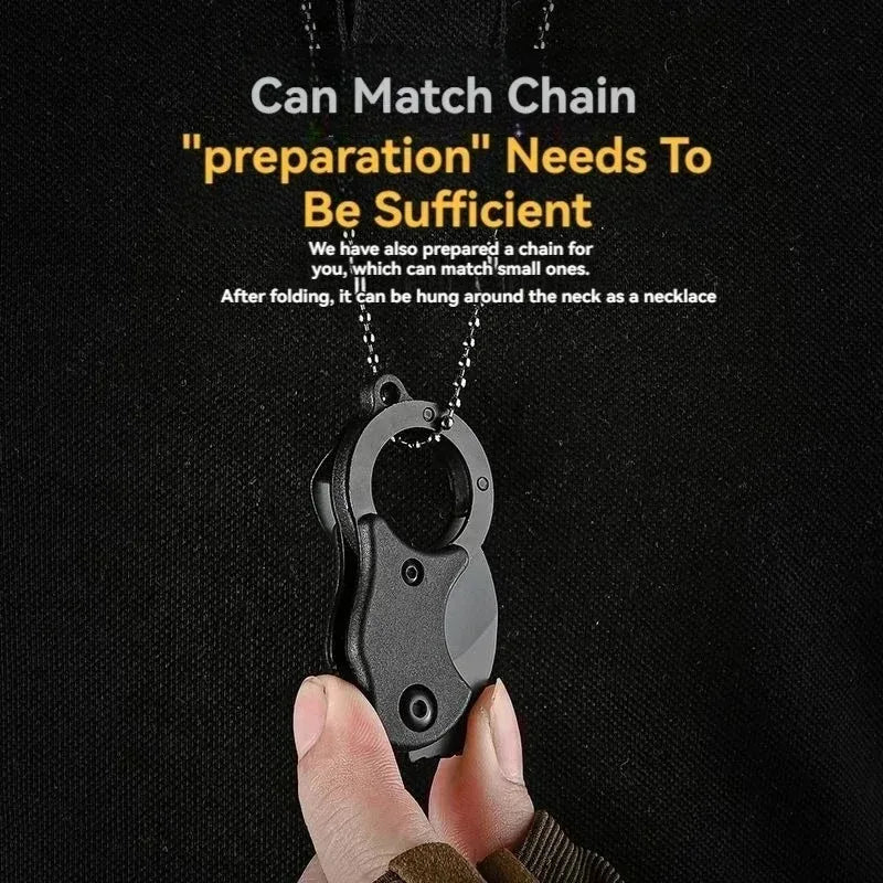 Mini Keychain Pocket Knife Stainless Steel Camping Small Mini Portable Knife Peeler Fixed Blade Multi EDC Tool with Chain.