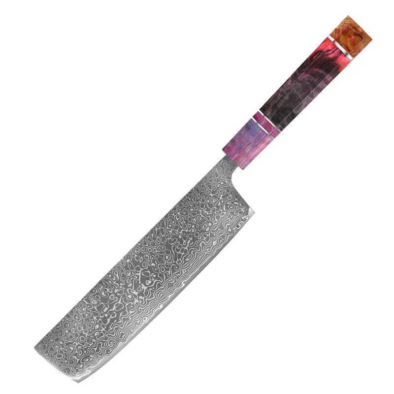 1-5 PCS Kitchen Knife set Damascus Steel Japanese chef Knife Santoku Knife Nakiri Knife kiritsuke knife Stable wood Handle