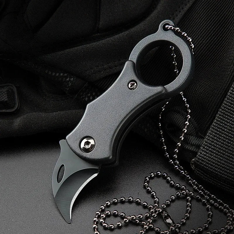 Mini Keychain Pocket Knife Stainless Steel Camping Small Mini Portable Knife Peeler Fixed Blade Multi EDC Tool with Chain.