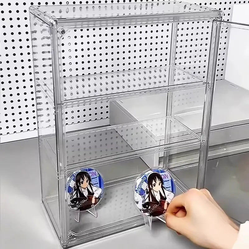 Desktop storage box, transparent acrylic dustproof storage box, figurine display cabinet