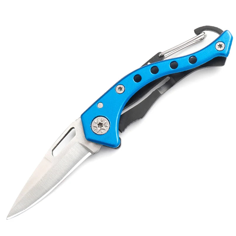 Portable Mini Pocket Knife Keychain Multifunction Folding Knife Stainless Steel Collapsible Blade Small Cutter Pendant