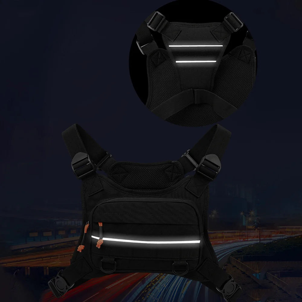Tactical Chest Bag for Men Running Front Vest Backpack Rig Pouch Hiking Cycling Outdoor Camping Fishing Hunting Travel Molle Bag