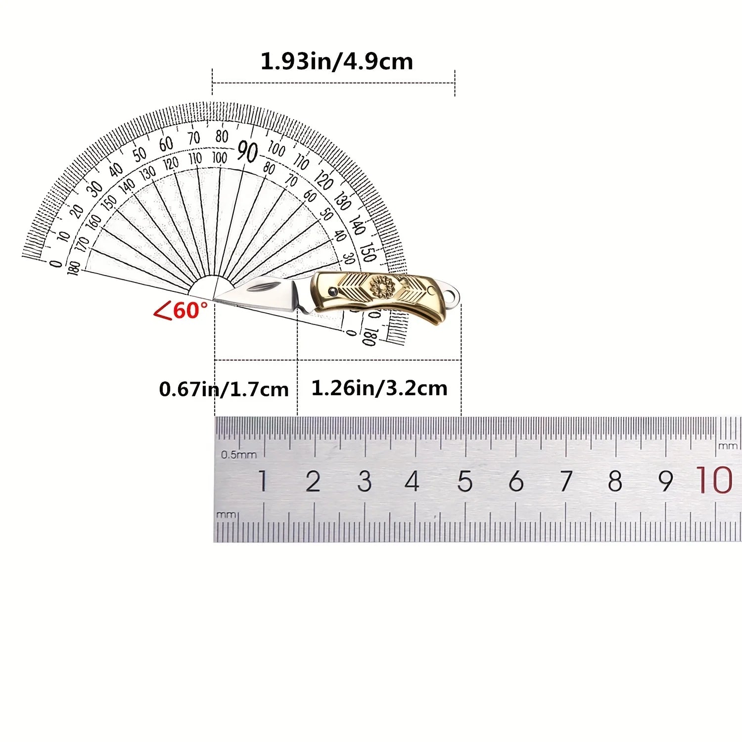 Tiny compact folding pocket knife with stainless steel blade, keychain attachment, lightweight and durable
