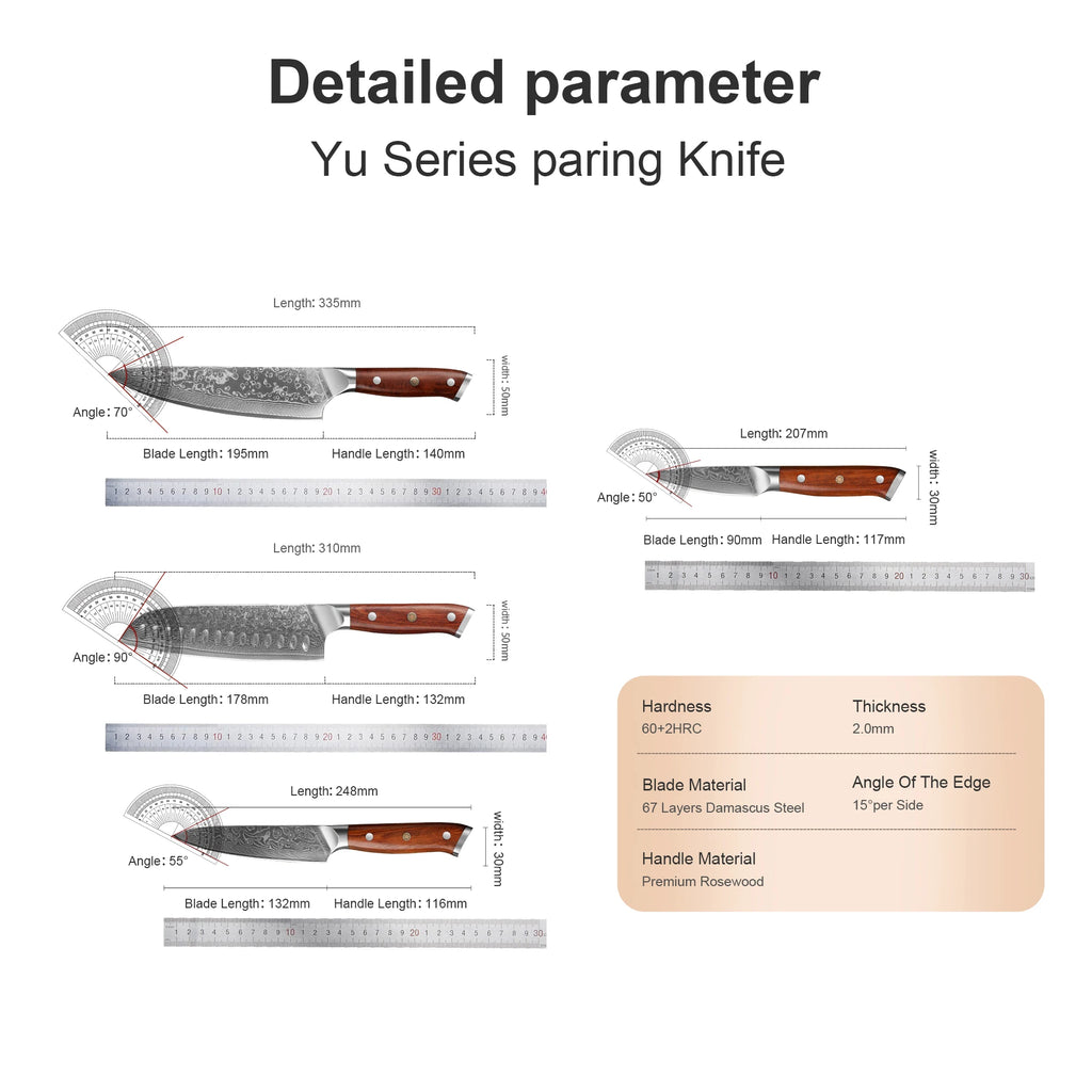 Kitchen Chef Knife Set 67 Layer Damascus Stee Super Sharp Cleaver Knife Premium Kitchen fruit Knife Kitchen Cooking Tools