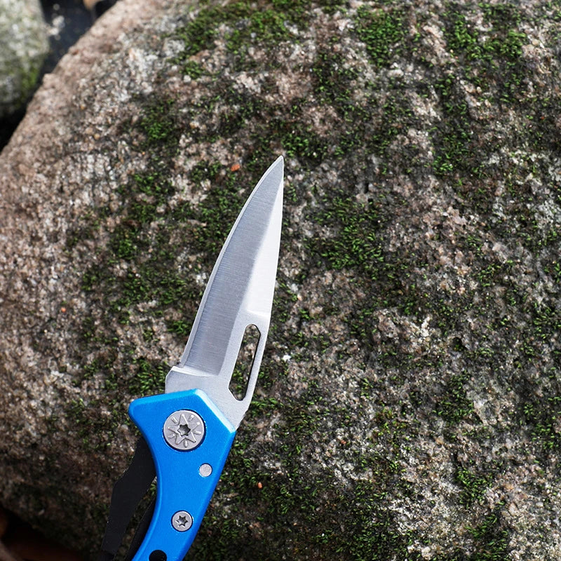 Portable Mini Pocket Knife Keychain Multifunction Folding Knife Stainless Steel Collapsible Blade Small Cutter Pendant