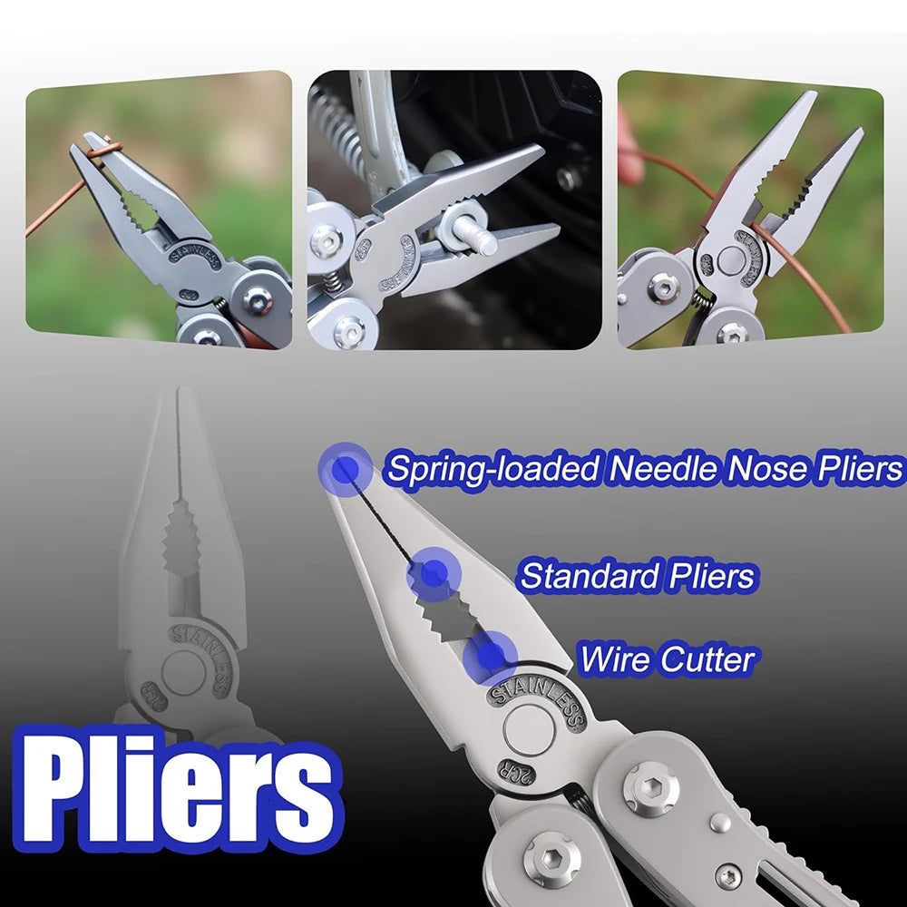 Multitool 14 in1 With Mini Tools Knife Pliers And 11 Bits Multi Tool All In One Multi Function Gear Camping Backpacking Survival
