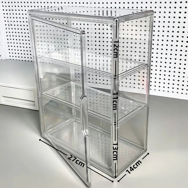 Desktop storage box, transparent acrylic dustproof storage box, figurine display cabinet
