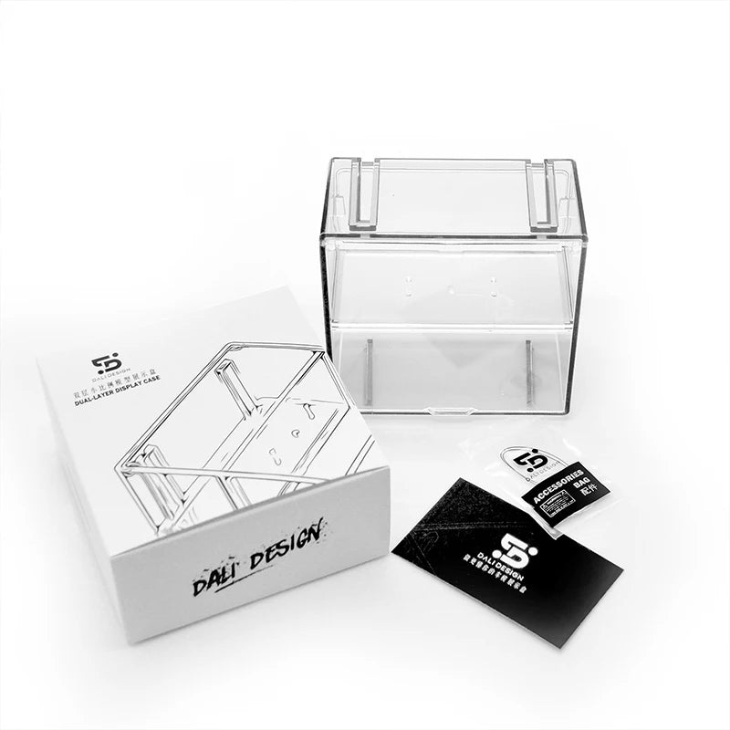 1 Set Double Layer Small Scale Collection Display Box Transparent Dustproof Storage Box Large Capacity Desktop Organizer Box