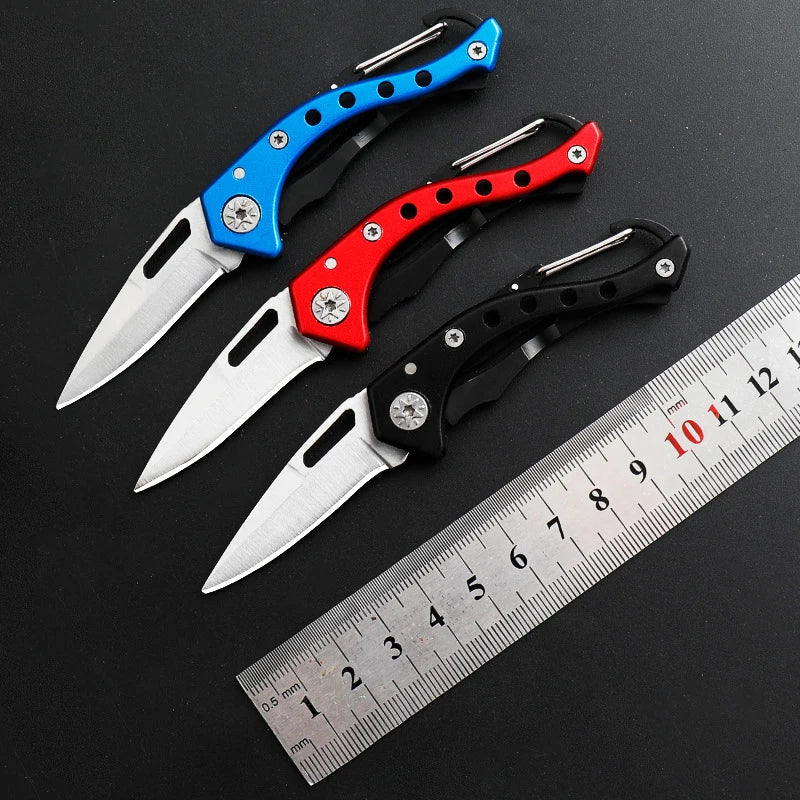 Portable Mini Pocket Knife Keychain Multifunction Folding Knife Stainless Steel Collapsible Blade Small Cutter Pendant