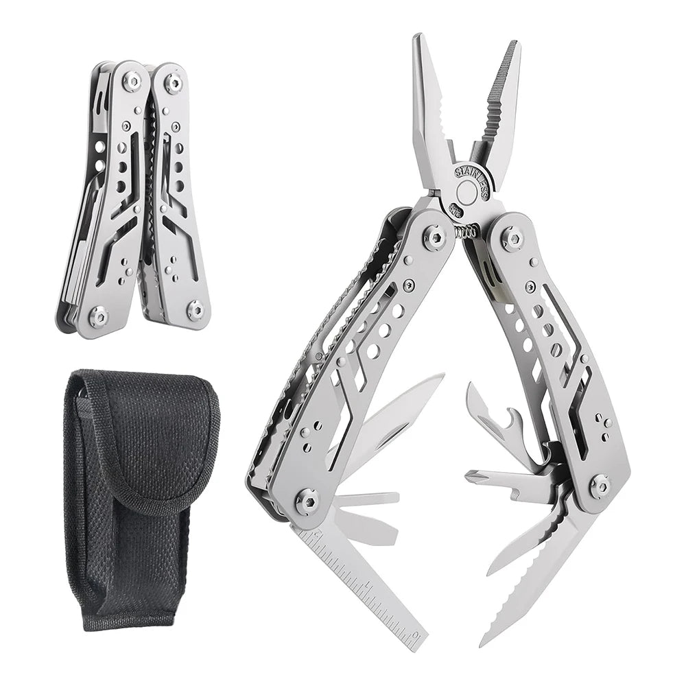 Multitool 14 in1 With Mini Tools Knife Pliers And 11 Bits Multi Tool All In One Multi Function Gear Camping Backpacking Survival