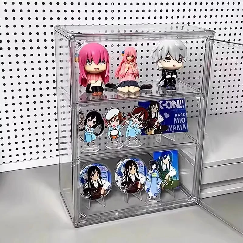 Desktop storage box, transparent acrylic dustproof storage box, figurine display cabinet
