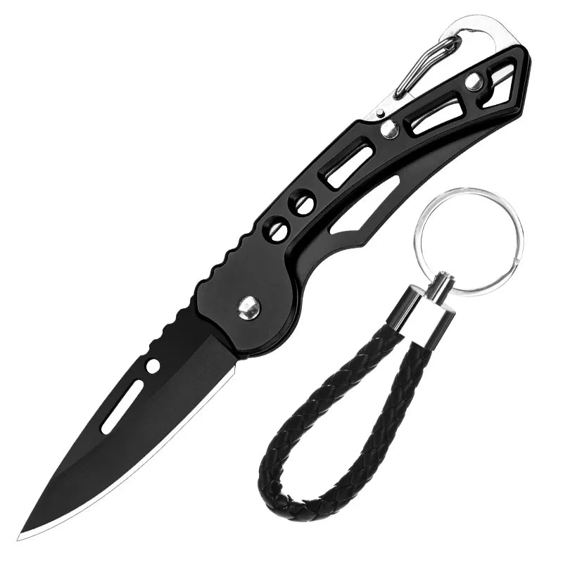 Convenient Stainless Steel Pocket Knife Mini Folding Knife Carry-on Defense Keychain Portable Pocket Knife Fruit Knife With rope