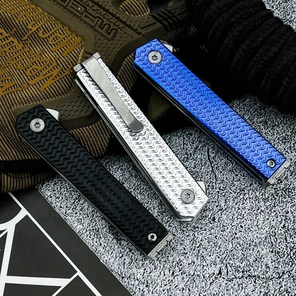 7083 New Style Pocket Knife Lightweight Durable EDC Tool 8Cr13MoV Blade 420 Steel Handle Useful Outdoor Combat Folding Knife