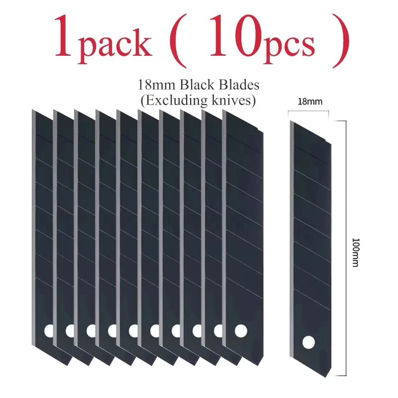 High Carbon Steel Blade Utility Knife Durable Industrial Replaceable Paper Cutter Office Art Student Supplies Stainless Steel