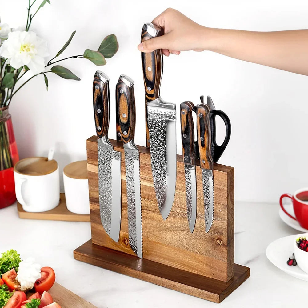 Magnetic Double-Sided Knife Block Knife Display Rack Strong Magnetism Knife Holder for Kitchen Counter Multifunctional Storage