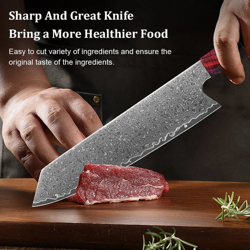 1-5 PCS Kitchen Knife set Damascus Steel Japanese chef Knife Santoku Knife Nakiri Knife kiritsuke knife Stable wood Handle