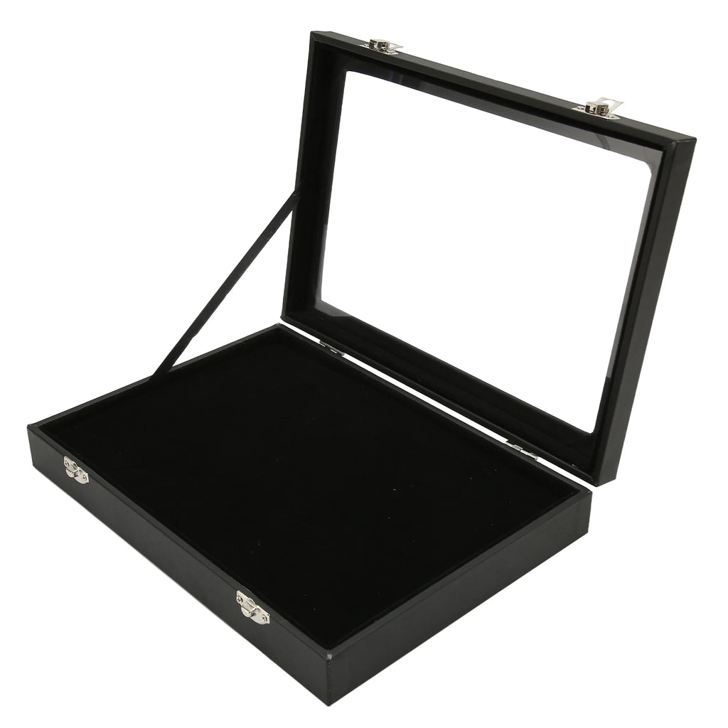 Pin Display Case Dustproof Space Saving Easy Cleaning Medal Frame Box Transparent Lid with Lock Buckle for Badge Collection