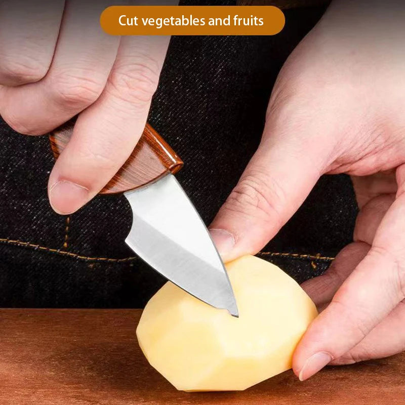 Portable Multipurpose Sharp Fruit Knife Mini Knife EDC Woodgrain Box Pocket Knife Outdoor Knife