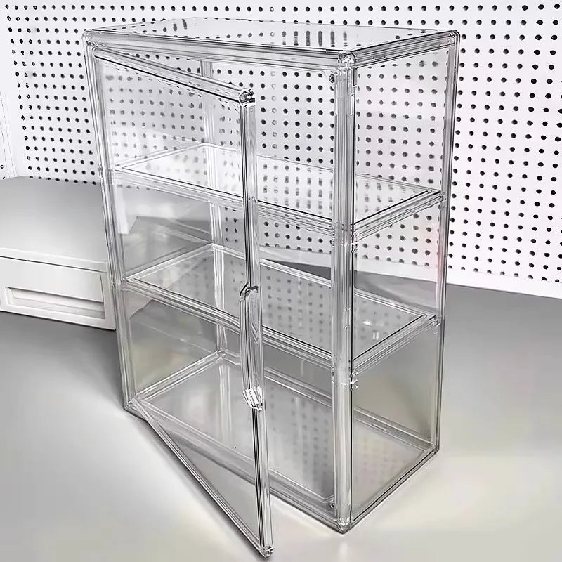 Desktop storage box, transparent acrylic dustproof storage box, figurine display cabinet