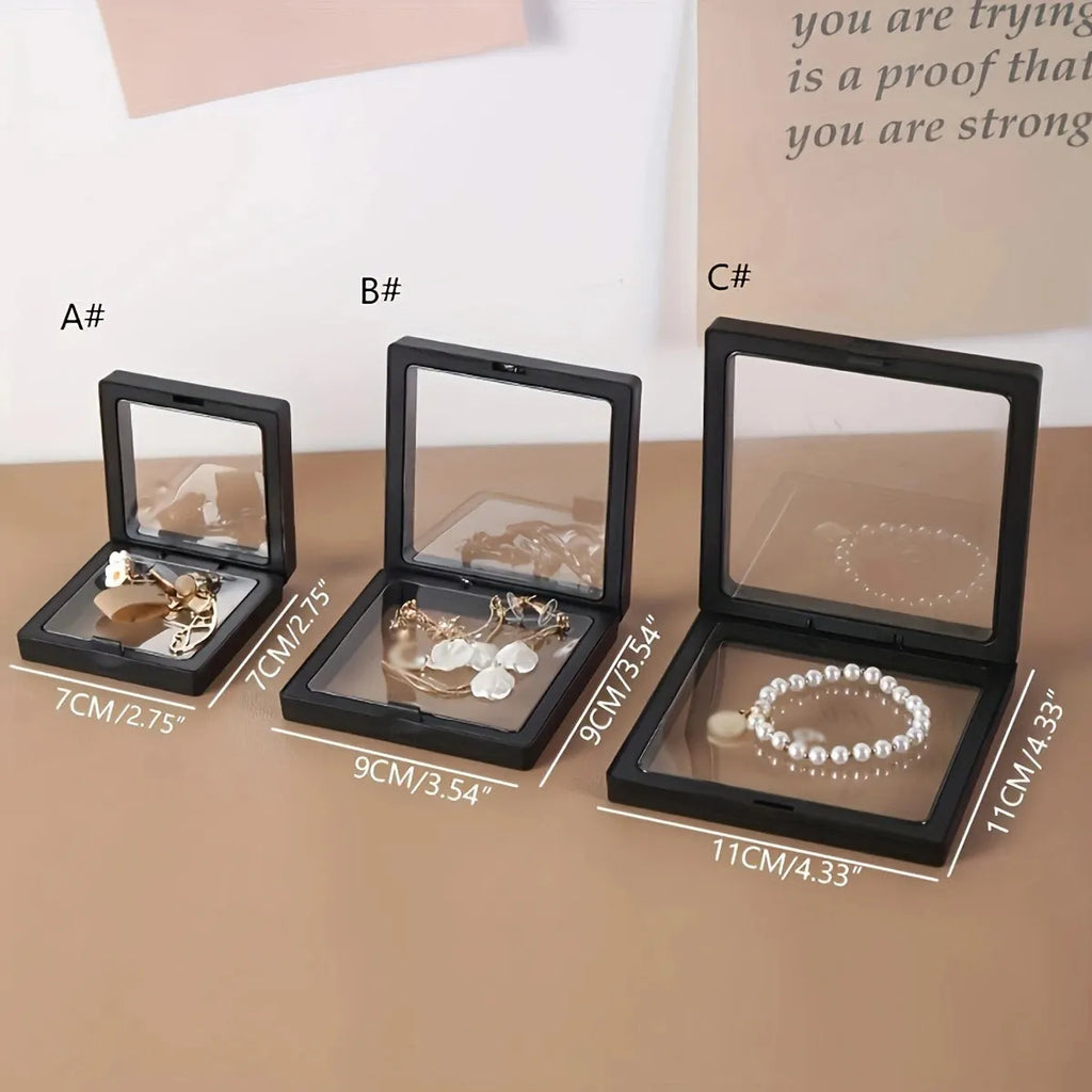 10pcs,Floating display box with base, transparent film display box for knife display and storage