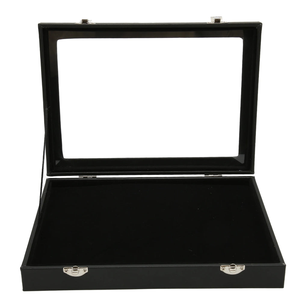 Pin Display Case Dustproof Space Saving Easy Cleaning Medal Frame Box Transparent Lid with Lock Buckle for Badge Collection