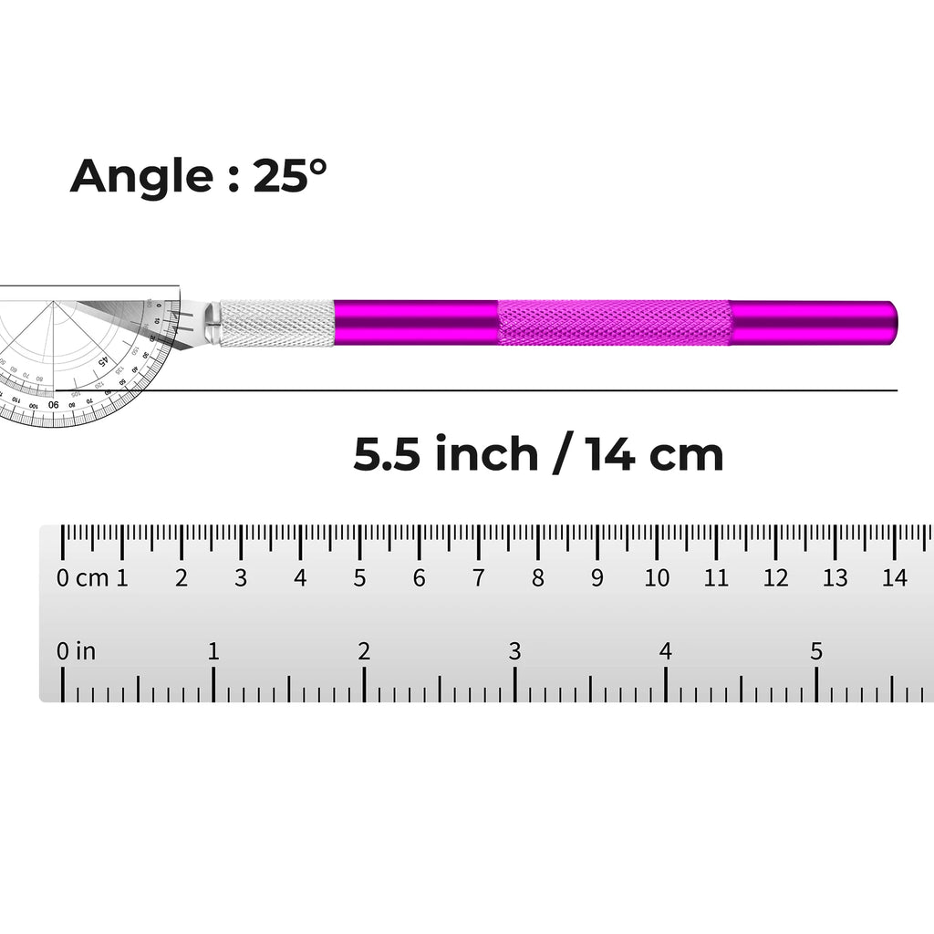 Knife Set - 1pc High-Grade Craft Knife Set with 10 Extra Premium Steel Knife Blades and 15cm Ruler