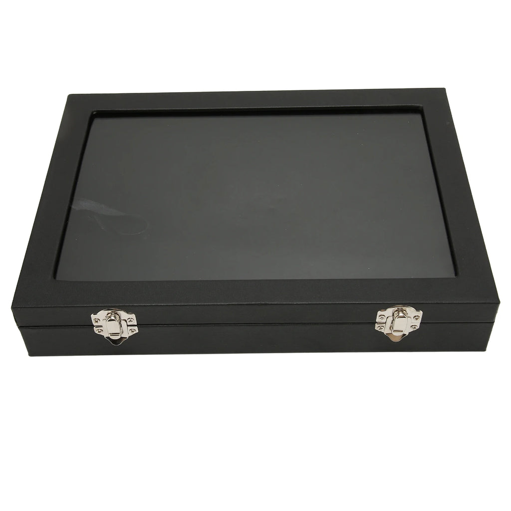 Pin Display Case Dustproof Space Saving Easy Cleaning Medal Frame Box Transparent Lid with Lock Buckle for Badge Collection